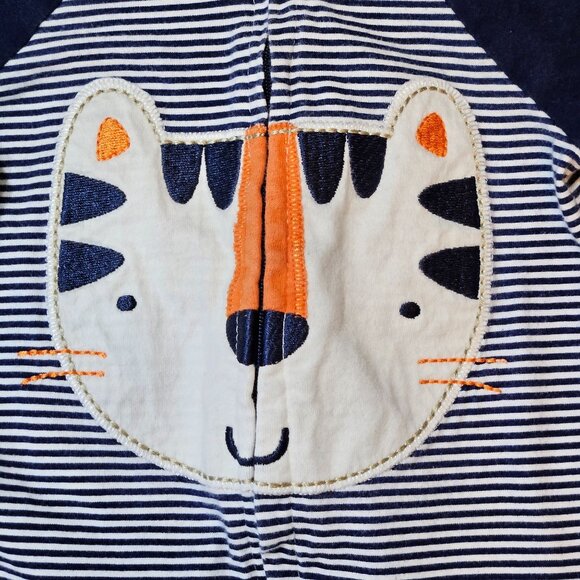 Baby Boy Footed Pajamas Sleepers Size 0-3M Lot of 6 Zippered Animal Prints - Picture 9 of 14